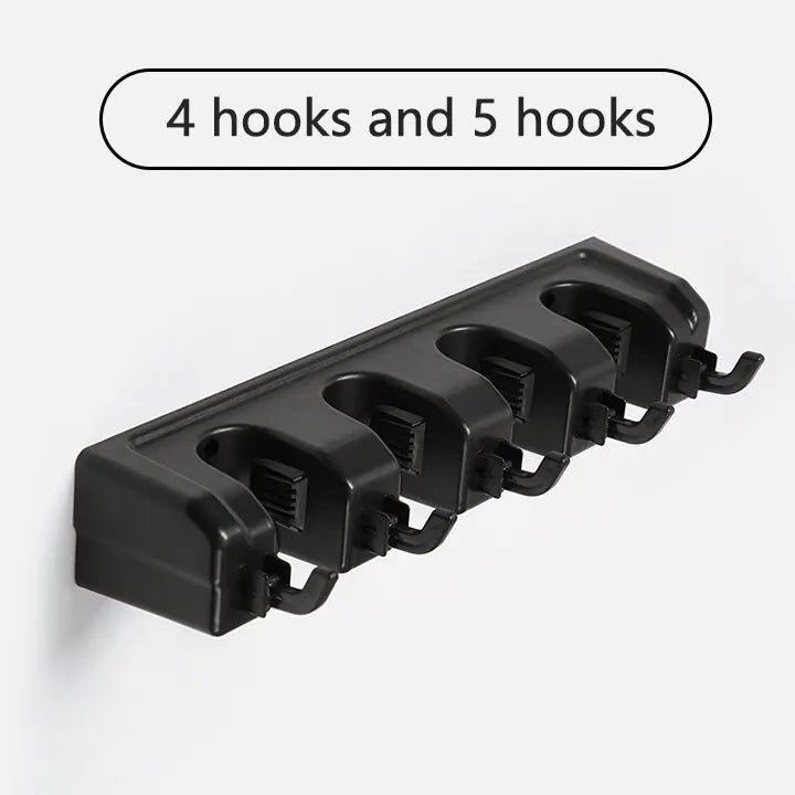 Wall Mounted Mop Holder 3/4/5 Position Multi-Functional