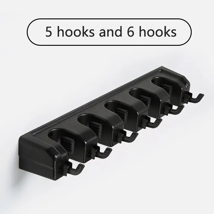 Wall Mounted Mop Holder 3/4/5 Position Multi-Functional