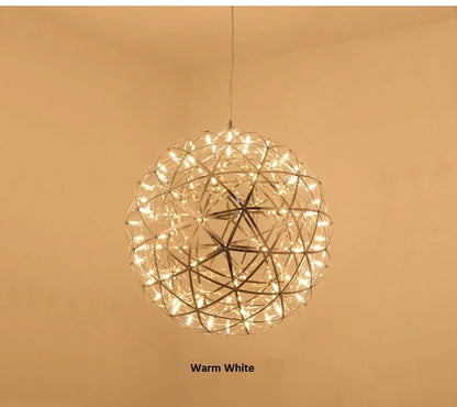 Modern Brief Loft Spark Ball LED Lights Chandelier Fixture Firework Ball Stainless Steel Pendant Lamp Home Deco Lighting 110-240