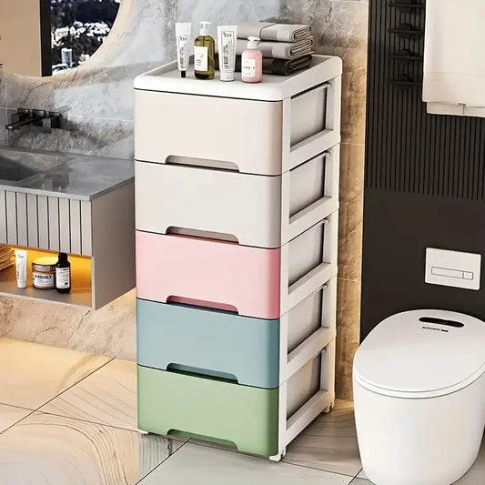 3/4/5/6/7 Layer  Drawer Storage Cabinet Storage Organizer with Wheels Multifunction Dustproof Wardrobe