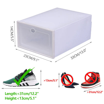 24Pcs Foldable  Shoe Storage Boxes Shoe Box Set Clear Plastic Shoe Rack ABS For Home Organizer Stackable Shoe Boxes