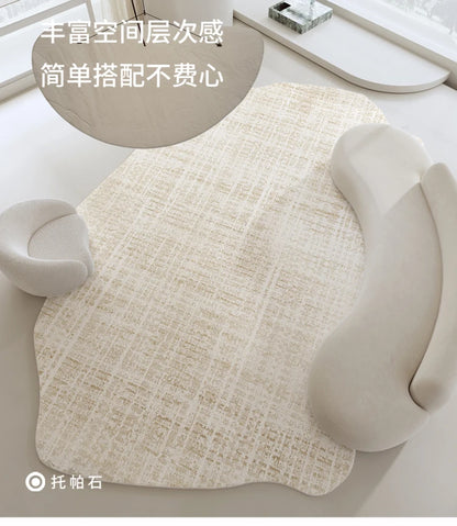 Light Luxury Living Room Decoration Carpet Irregular Shape Rugs for Bedroom Fluffy Soft Marble Plush Rug Thick Anti-slip Floor