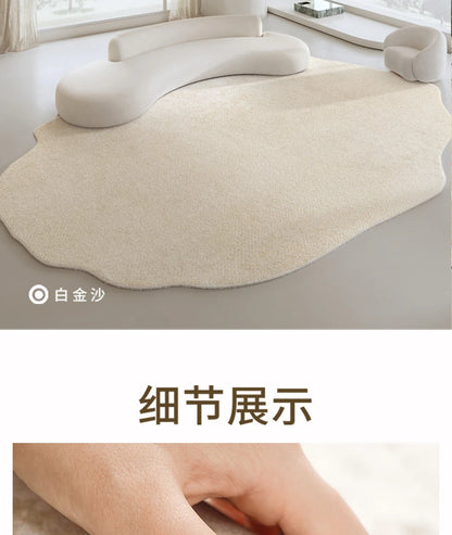 Light Luxury Living Room Decoration Carpet Irregular Shape Rugs for Bedroom Fluffy Soft Marble Plush Rug Thick Anti-slip Floor