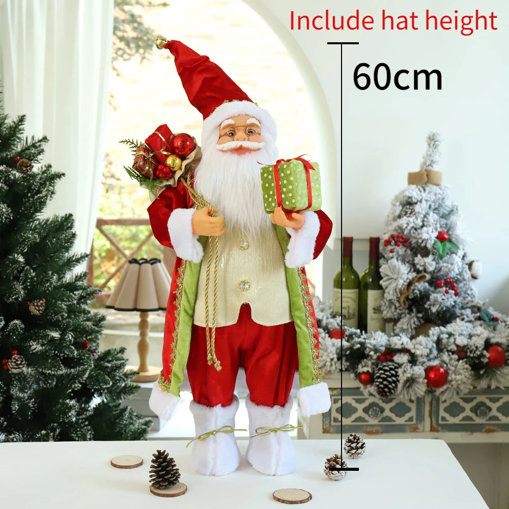 60cm Big Santa Claus Doll Christmas Doll New Year 2024 Gift Merry Christmas Decorations for Home Ornaments Natal Navidad 2023