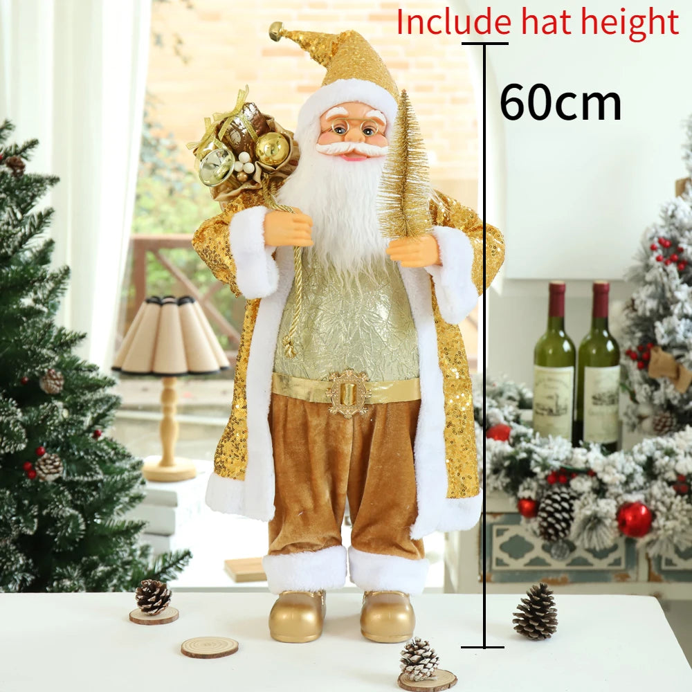 60cm Big Santa Claus Doll Christmas Doll New Year 2024 Gift Merry Christmas Decorations for Home Ornaments Natal Navidad 2023