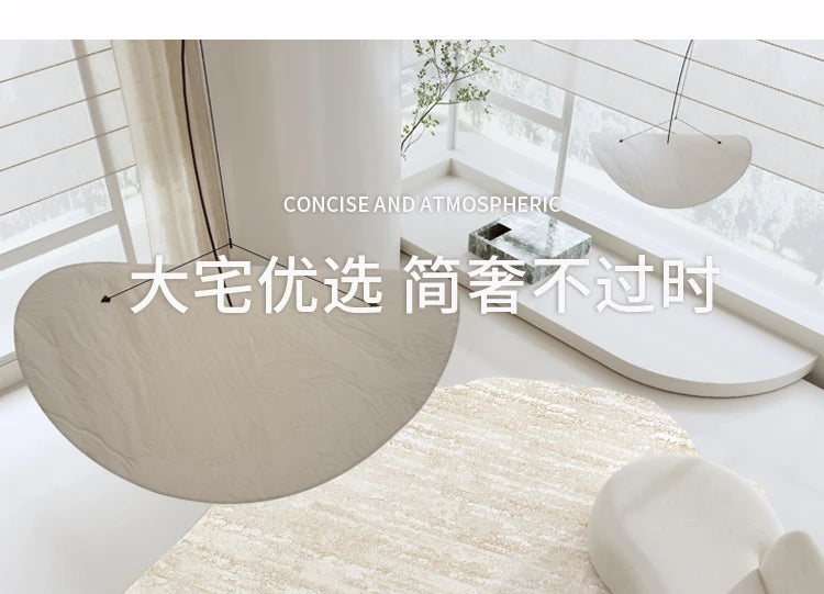 Light Luxury Living Room Decoration Carpet Irregular Shape Rugs for Bedroom Fluffy Soft Marble Plush Rug Thick Anti-slip Floor