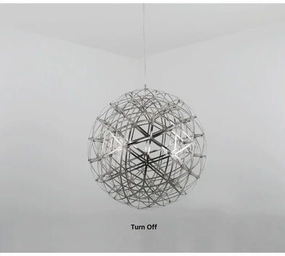Modern Brief Loft Spark Ball LED Lights Chandelier Fixture Firework Ball Stainless Steel Pendant Lamp Home Deco Lighting 110-240