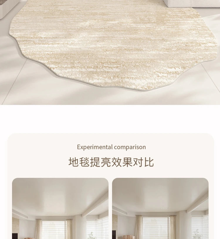Light Luxury Living Room Decoration Carpet Irregular Shape Rugs for Bedroom Fluffy Soft Marble Plush Rug Thick Anti-slip Floor