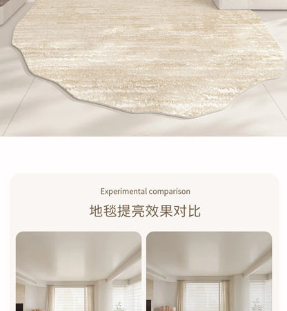 Light Luxury Living Room Decoration Carpet Irregular Shape Rugs for Bedroom Fluffy Soft Marble Plush Rug Thick Anti-slip Floor