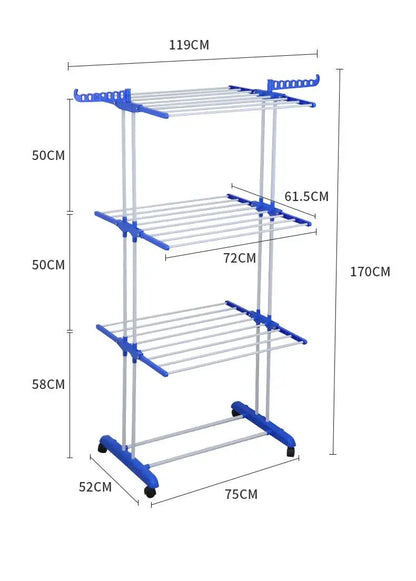 Multifunctional Folding Clothesline with Iron and Towel Holder