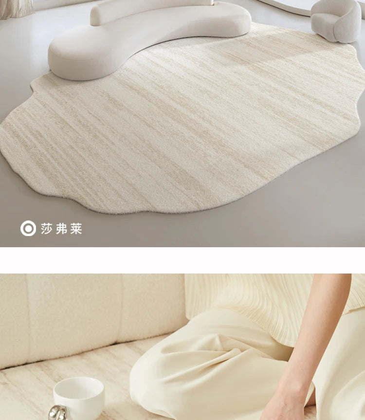 Light Luxury Living Room Decoration Carpet Irregular Shape Rugs for Bedroom Fluffy Soft Marble Plush Rug Thick Anti-slip Floor