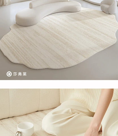 Light Luxury Living Room Decoration Carpet Irregular Shape Rugs for Bedroom Fluffy Soft Marble Plush Rug Thick Anti-slip Floor