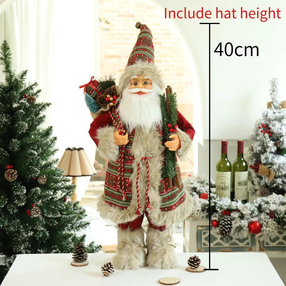 60cm Big Santa Claus Doll Christmas Doll New Year 2024 Gift Merry Christmas Decorations for Home Ornaments Natal Navidad 2023