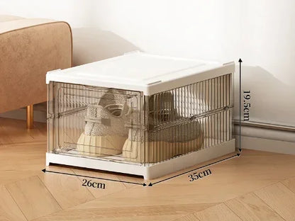 Dustproof 6 Layers Foldable Shoes Box Stackable Transparent Thickened Plastic Bins Sneaker Shoe Organizer Cabinet Organizers
