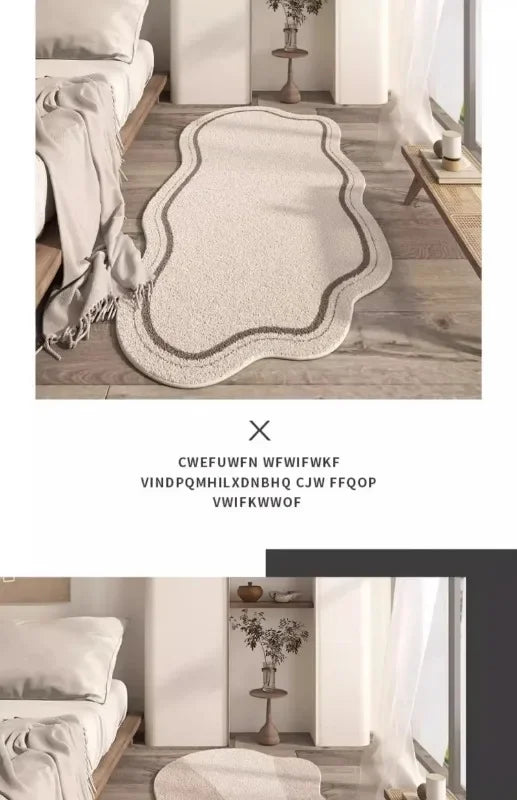 Irregular Living Room Area Carpets Soft Comfortable Bedroom Bedside Area Rugs Modern Home Decoration Aesthetics Ковер В Гостиной