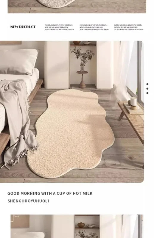 Irregular Living Room Area Carpets Soft Comfortable Bedroom Bedside Area Rugs Modern Home Decoration Aesthetics Ковер В Гостиной