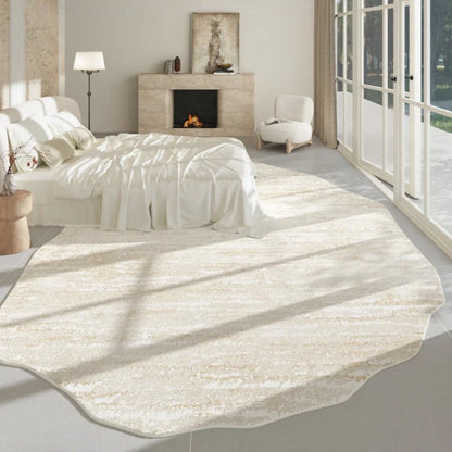 Light Luxury Living Room Decoration Carpet Irregular Shape Rugs for Bedroom Fluffy Soft Marble Plush Rug Thick Anti-slip Floor