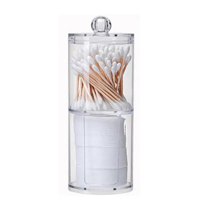 Bamboo Lid Cotton Pad & Swab Storage Box