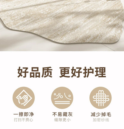 Light Luxury Living Room Decoration Carpet Irregular Shape Rugs for Bedroom Fluffy Soft Marble Plush Rug Thick Anti-slip Floor